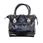 Tweedehands Zwarte Leren Gucci Tas Gucci Vintage , Black , Dames