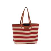 Rode Canvas Tote Bag Burberry Vintage , Red , Dames