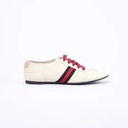 Pre-owned Leather sneakers Gucci Vintage , White , Dames