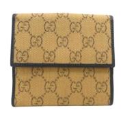 Pre-owned Canvas wallets Gucci Vintage , Beige , Dames