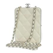 Tweedehands Wit Leren Chanel Crossbody Tas Chanel Vintage , White , Da...