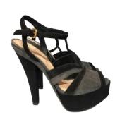 Pre-owned Suede sandals Prada Vintage , Gray , Dames