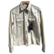 Pre-owned Denim tops Saint Laurent Vintage , White , Dames