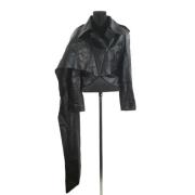 Pre-owned Leather outerwear Mugler Pre-owned , Black , Dames