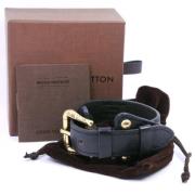 Pre-owned Leather bracelets Louis Vuitton Vintage , Black , Unisex