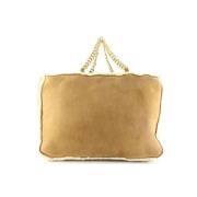 Beige Suède Leren Vintage Tas Chanel Vintage , Beige , Dames