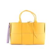 Vintage Italiaanse Leren Handtas Bottega Veneta Vintage , Yellow , Dam...