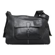 Pre-owned Leather handbags Burberry Vintage , Black , Dames