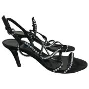 Pre-owned Suede sandals Sergio Rossi Pre-owned , Black , Dames