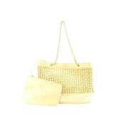 Beige Stoffen Schoudertas Chanel Vintage , Beige , Dames