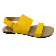 Pre-owned Leather sandals Dries van Noten Pre-owned , Yellow , Dames