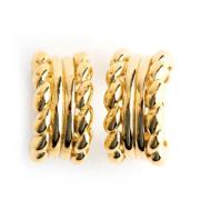 Pre-owned Metal earrings Dior Vintage , Yellow , Dames