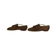 Pre-owned Leather flats Louis Vuitton Vintage , Brown , Dames