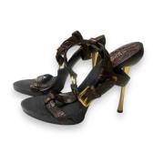 Pre-owned Leather sandals Gucci Vintage , Brown , Dames