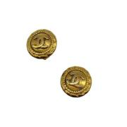 Pre-owned Metal earrings Chanel Vintage , Yellow , Dames