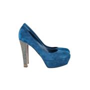 Pre-owned Suede heels Sergio Rossi Pre-owned , Blue , Dames