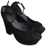 Pre-owned Suede sandals Celine Vintage , Black , Dames