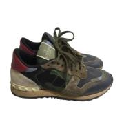 Pre-owned Leather sneakers Valentino Vintage , Green , Dames