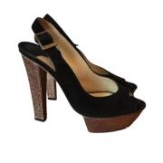 Pre-owned Suede heels Jimmy Choo Pre-owned , Black , Dames