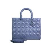 Pre-owned Leather dior-bags Dior Vintage , Blue , Dames