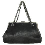 Pre-owned Leather chanel-bags Chanel Vintage , Black , Dames