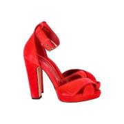 Pre-owned Suede sandals Alexander McQueen Pre-owned , Red , Dames