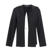 Elegante Zwarte Viscose Open Shirt Jacquemus , Black , Dames