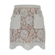 Kanten Mini Rok Self Portrait , White , Dames