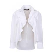 Witte Gedrapeerde Crop Shirts voor Vrouwen Jacquemus , White , Dames