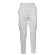 Katoenen broek met elastische taille Le Tricot Perugia , White , Dames