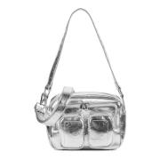 Zilver Leren Tas Núnoo , Gray , Dames