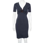 Marineblauwe Gebreide Jurk Gucci Vintage , Blue , Dames