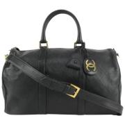 Vintage Leren Tassen Chanel Vintage , Black , Dames