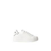 Eco-Leren Sneakers met Rubberen Hak Gaëlle Paris , White , Dames