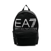 Logo Casual Rugzak Emporio Armani EA7 , Black , Dames