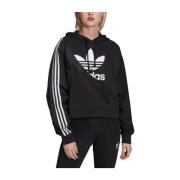 Duurzame katoenen hoodie met jaren 80-stijl Adidas , Black , Dames
