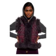 Hendris geborduurd gilet Antik Batik , Purple , Dames