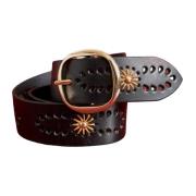 Ricky leren Riem Antik Batik , Black , Dames