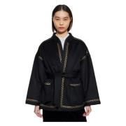 Belted Coats Antik Batik , Black , Dames