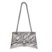 Crush Small Ketting gewatteerde tas Balenciaga , Gray , Dames