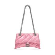 Crush Small Chain Quilted Bag Balenciaga , Pink , Dames