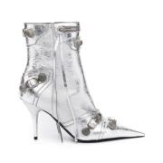 Cagole 90mm Metallic Ankle Boots Balenciaga , Gray , Dames