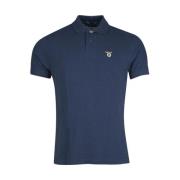 Crest Logo Tartan Polo Shirt Barbour , Blue , Heren