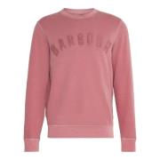 Gewassen Prep Logo Crew Neck Sweater Barbour , Pink , Heren