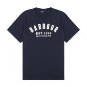 Vintage Logo Print T-Shirt Barbour , Blue , Heren