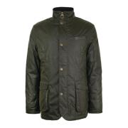 Elegante Compton Wax Jas in Olijfgroen Barbour , Green , Heren