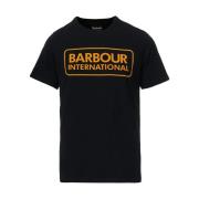 Essentiële Grote Logo Motor T-Shirt Barbour , Black , Heren