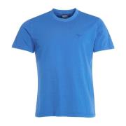 Marineblauw Garment Dyed T-Shirt met Barbour Borduursel Barbour , Blue...