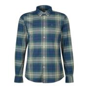 Lewis Getailleerd Overhemd Blauwe Tartan Barbour , Multicolor , Heren