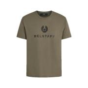 Olijfgroen T-shirt met Phoenix Logo Belstaff , Green , Heren